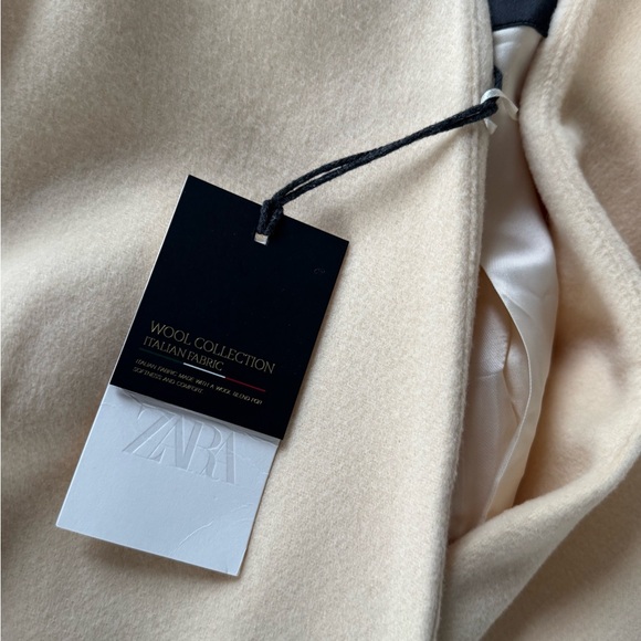 LAST CHANCE 🆕 2026 ZARA WOMEN OVERSIZED WOOL BLEND VANILLA Elegant Cream Coat - Picture 6 of 6